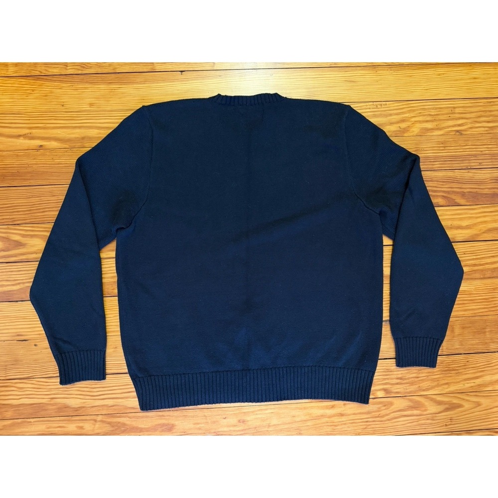 Polo Ralph Lauren Mens XL Black Cotton Crewneck Knit Sweater Purple‎ Pony Logo - Picture 10 of 13